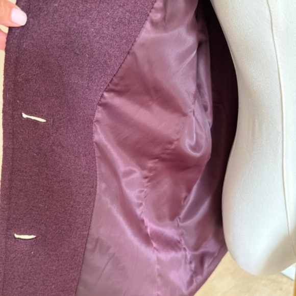 Lands End Women's Boiled Wool Blend Coat in Aged Wine Size 14 - Picture 8 of 13
